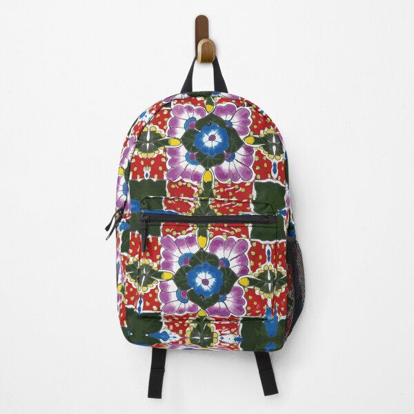 Item preview, Purple maximalist flowers Puebla mexican talavera tile designed and sold by T-Mex.