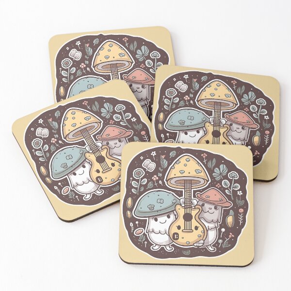 Item preview, Musical Mushroom Friends - Jam Session Sticker designed and sold by WhimsyStickies.