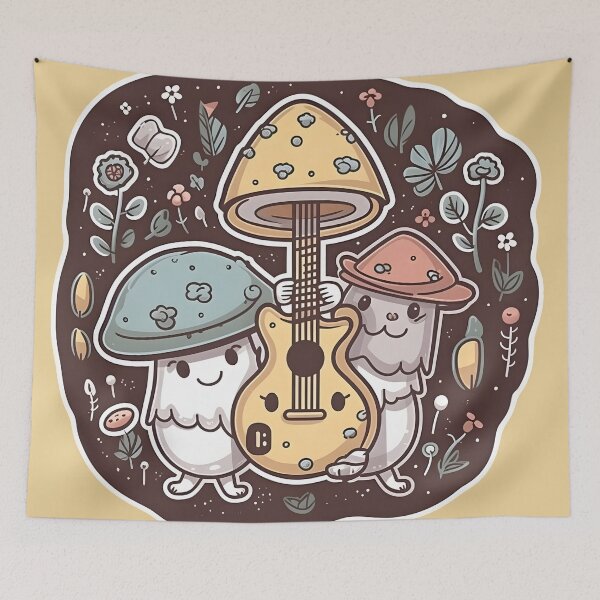 Item preview, Musical Mushroom Friends - Jam Session Sticker designed and sold by WhimsyStickies.
