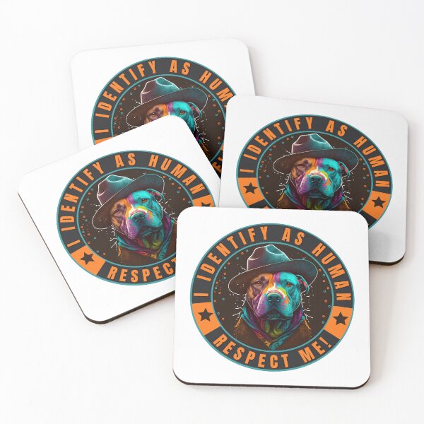Item preview, Cups, bags, stickers, and trendy dog-themed t-shirts that identify as human designed and sold by relso.