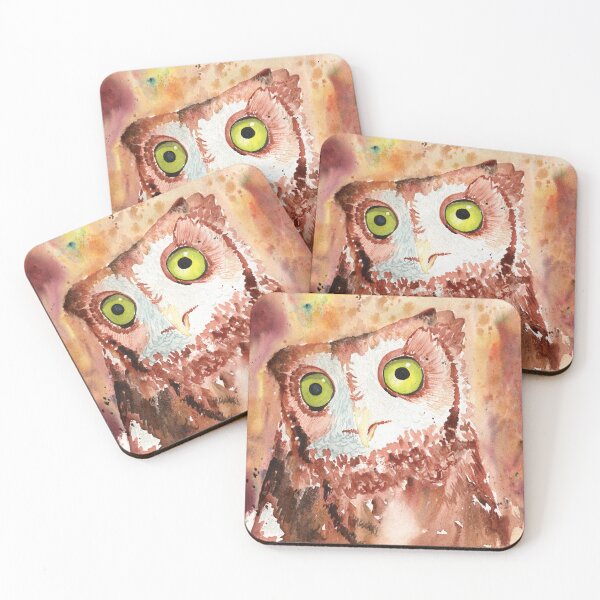 Item preview, Loose Screech Owl in Watercolor designed and sold by HappyBeeAnnie.