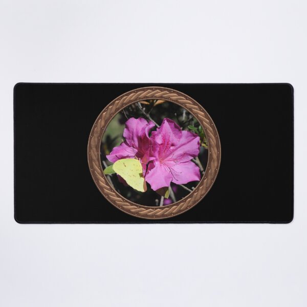 Item preview, Pink Rhododendron with Sulfur Crested Butterfly Flowers in Celtic Circle Frame 32 designed and sold by Swabcraft.