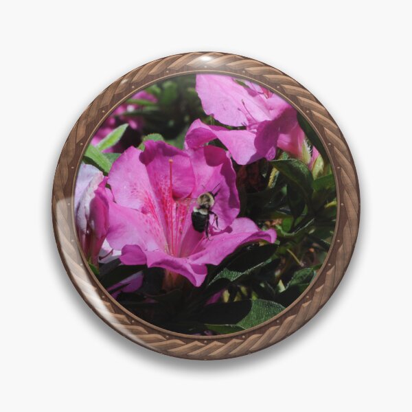 Item preview, Pink Rhododendron with Bee Flowers in Celtic Circle Frame 34 designed and sold by Swabcraft.