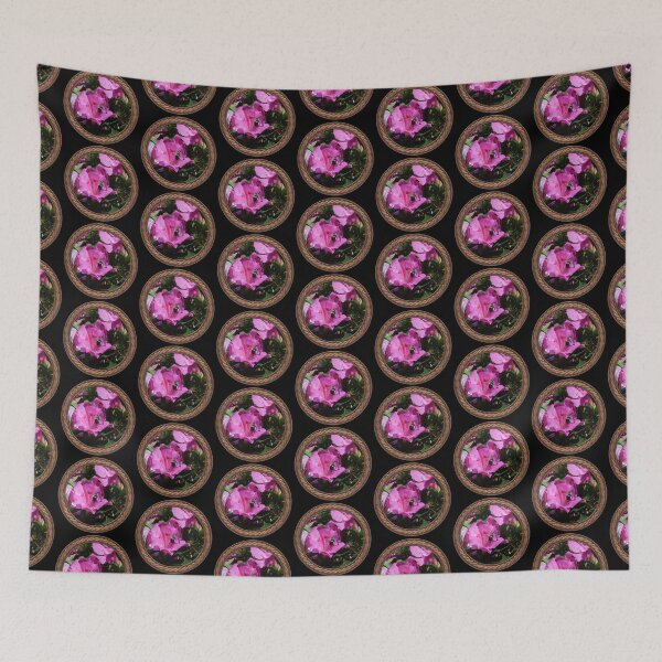 Item preview, Pink Rhododendron with Bee Flowers in Celtic Circle Frame 34 designed and sold by Swabcraft.