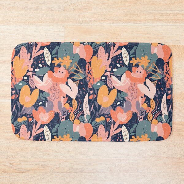 Item preview, Nocturnal Summer Garden Simple and Cute Abstract Floral Pattern designed and sold by semisoberme.