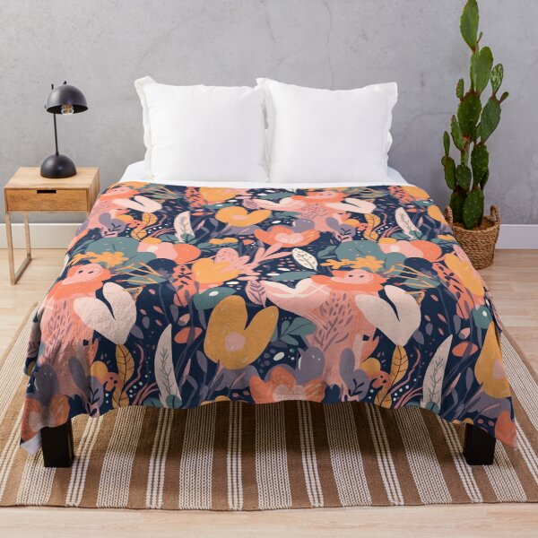 Item preview, Nocturnal Summer Garden Simple and Cute Abstract Floral Pattern designed and sold by semisoberme.
