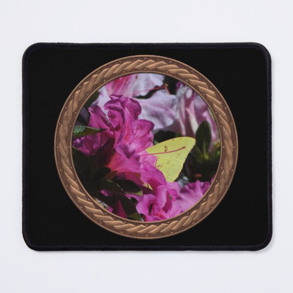 Item preview, Pink Rhododendron with Sulfur Crested Butterfly Flowers in Celtic Circle Frame 36 designed and sold by Swabcraft.