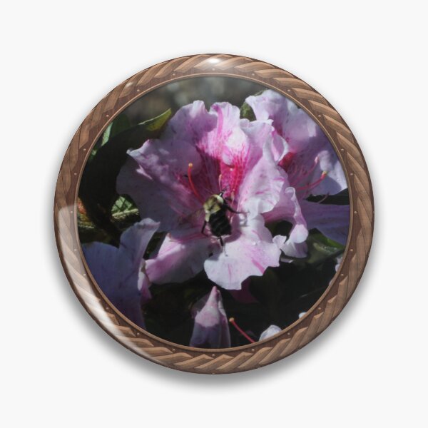 Item preview, Pink Rhododendron with Bee Flowers in Celtic Circle Frame 37 designed and sold by Swabcraft.
