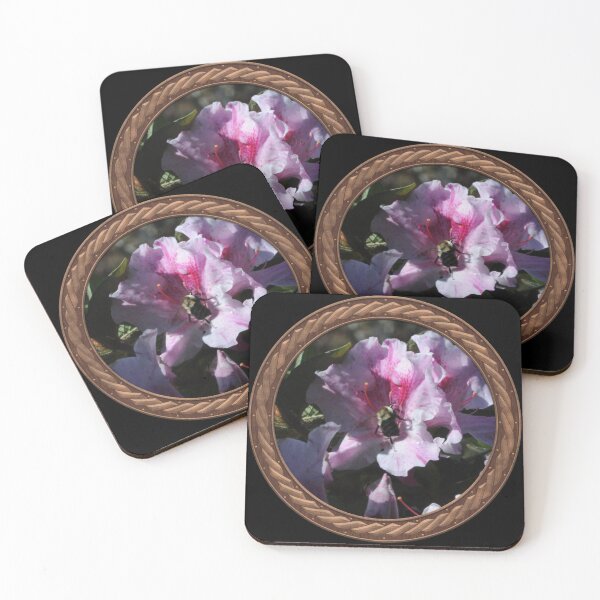 Item preview, Pink Rhododendron with Bee Flowers in Celtic Circle Frame 37 designed and sold by Swabcraft.