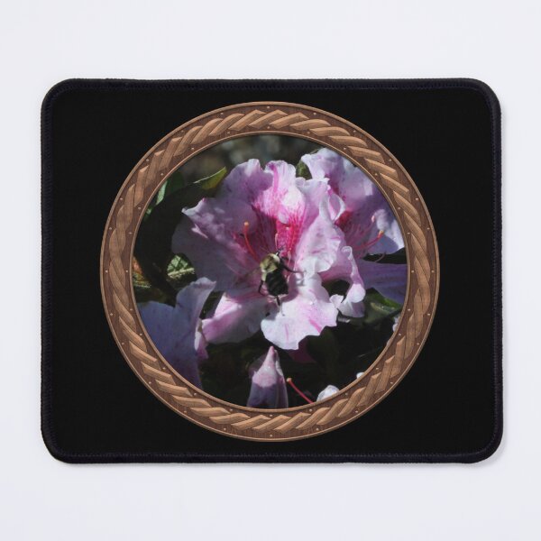 Item preview, Pink Rhododendron with Bee Flowers in Celtic Circle Frame 37 designed and sold by Swabcraft.