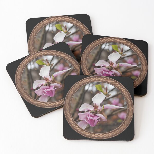 Item preview, Pink Saucer Magnolia Flowers in Celtic Circle Frame 38 designed and sold by Swabcraft.