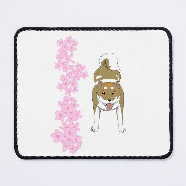 Item preview, Shiro the Shikoku-Ken with Cherry Blossoms  designed and sold by Peyton Mitchell.