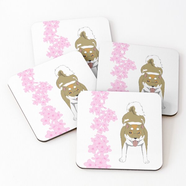 Item preview, Shiro the Shikoku-Ken with Cherry Blossoms  designed and sold by Peyton Mitchell.
