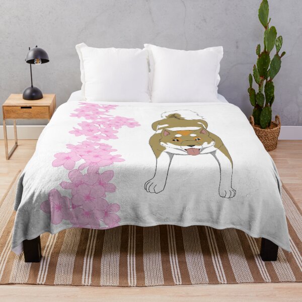 Item preview, Shiro the Shikoku-Ken with Cherry Blossoms  designed and sold by Peyton Mitchell.