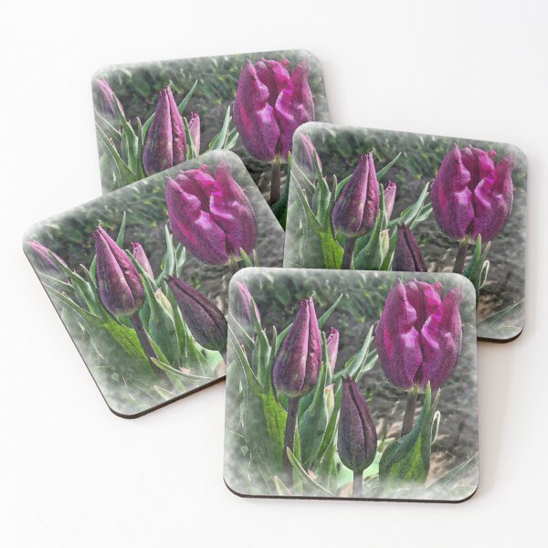 Item preview, Dark Purple Tulips Opening designed and sold by KirtTisdale.