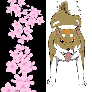 Shiro the Shikoku Ken Cherry Blossom Design 2