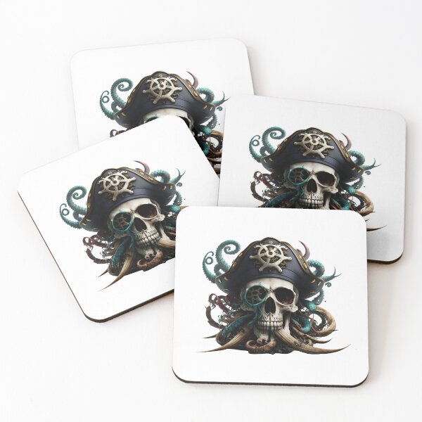 Item preview, SKULL BEARD DARK PIRATE HAT SHIP OCEAN SEA CARIBEAN OCTOPUS designed and sold by ogirdorgraphics.