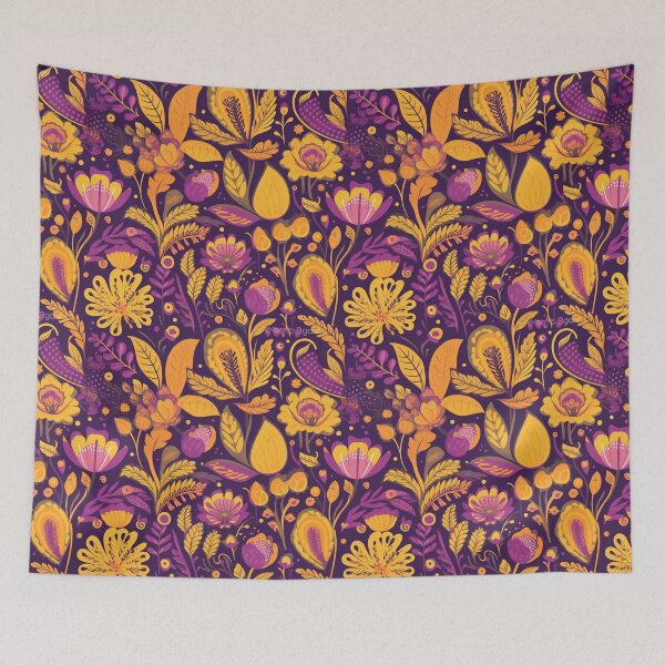 Item preview, Purple and Yellow Flower Floral  designed and sold by VintageFlorals.