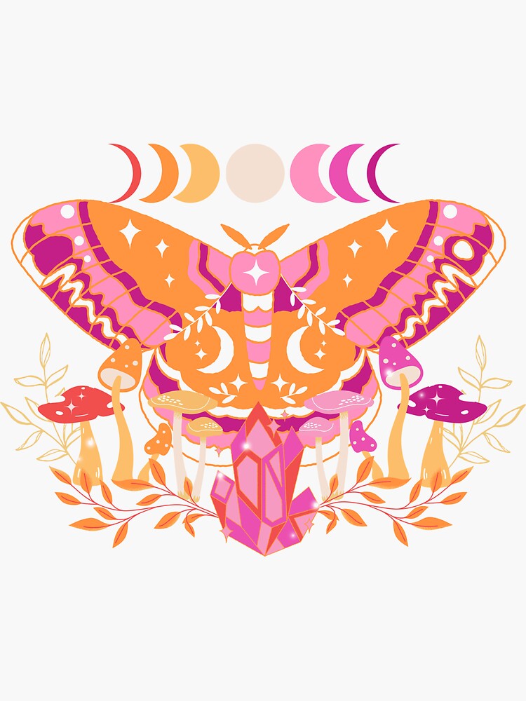 Magical Boho Moth Sticker