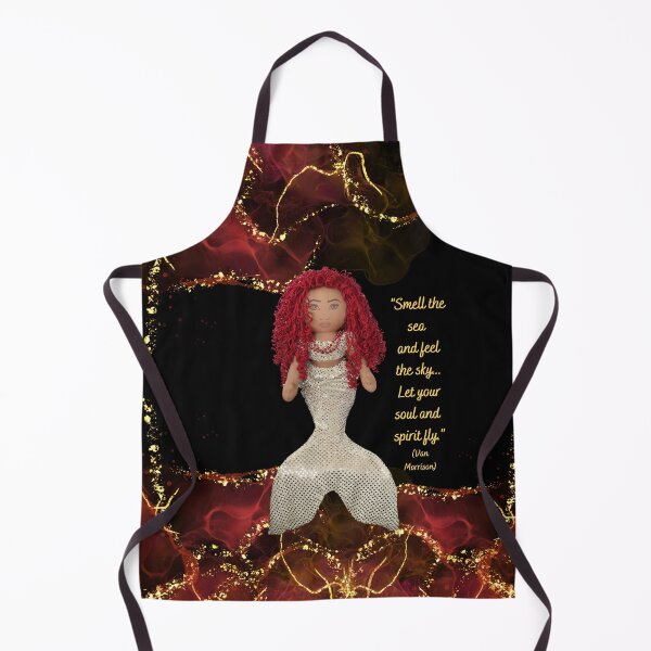 Item preview, Mermaid Mariel, Burgundy and Gold designed and sold by Blaqworldollart.