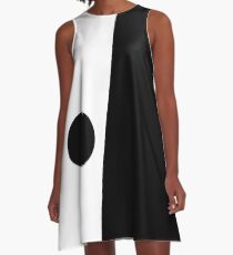 Mod Design Black and White Dress With Circle A-Line Dress