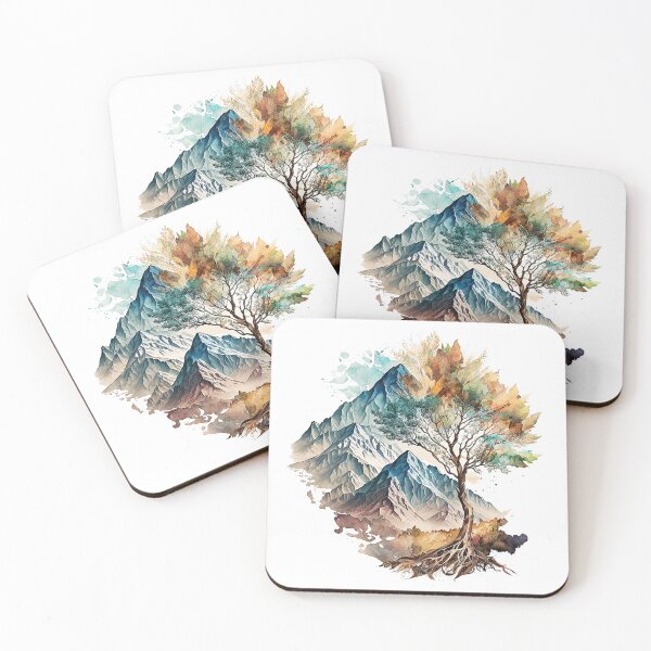 Item preview, Mountain and Tree Watercolor designed and sold by Pamela Maxwell.