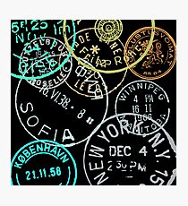 Vintage Passport Stamps Photographic Print