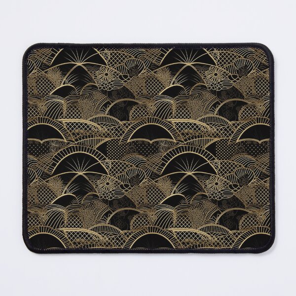 Item preview, Black and Gold Japanese Traditional Wagara Inspired Pattern designed and sold by StudioTokyo.