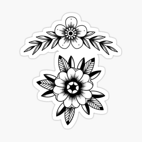 Subtle black flower tattoo - Tattoogrid.net