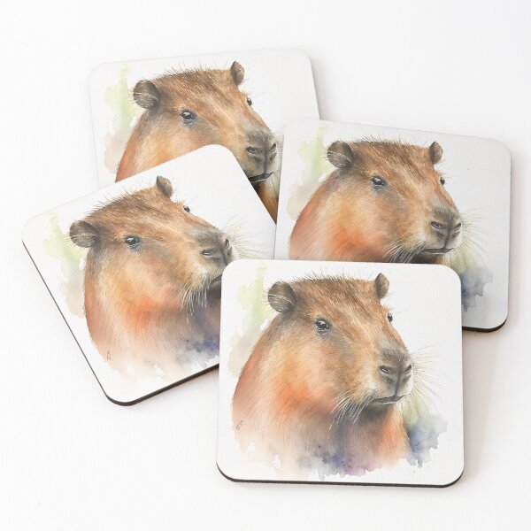 Item preview, Capybara Portrait | Wildlife Watercolour Portrait designed and sold by Adios65.