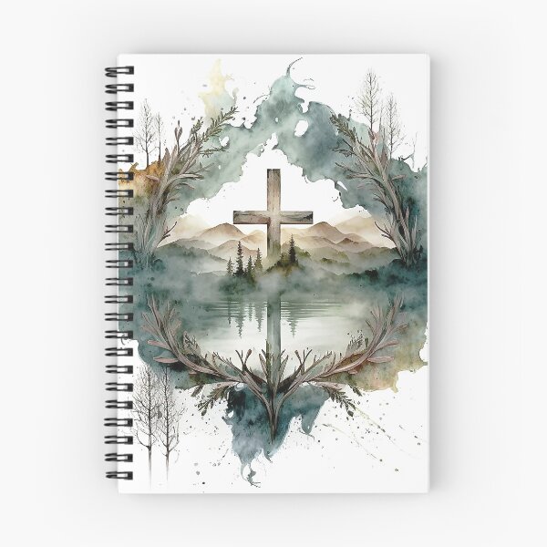 Item preview, The Cross of Christ by a Lake in a Wreath designed and sold by Pamela Maxwell.