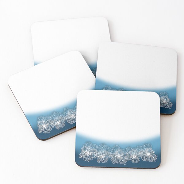 Item preview, White and blue gradient with floral border designed and sold by fuzzyfox.