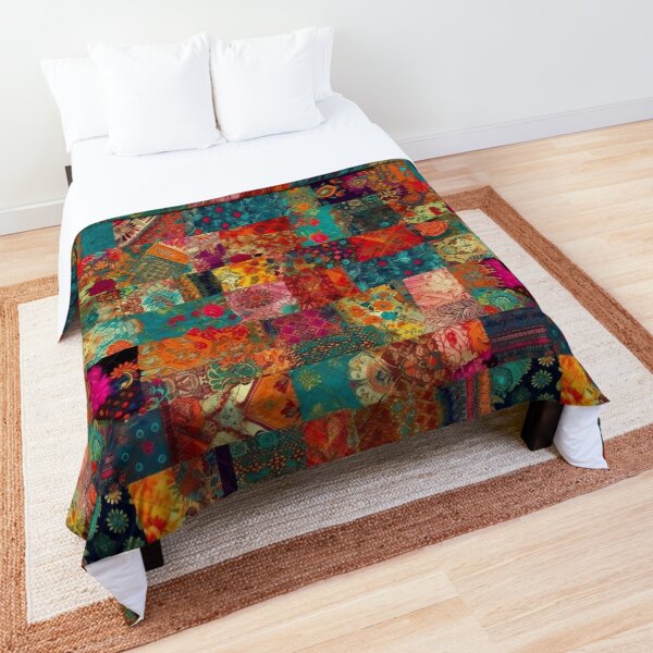 Item preview, Bohemian Patchwork Wonderland Vibrant Bright Hippie  designed and sold by NNNostalgia  ®.