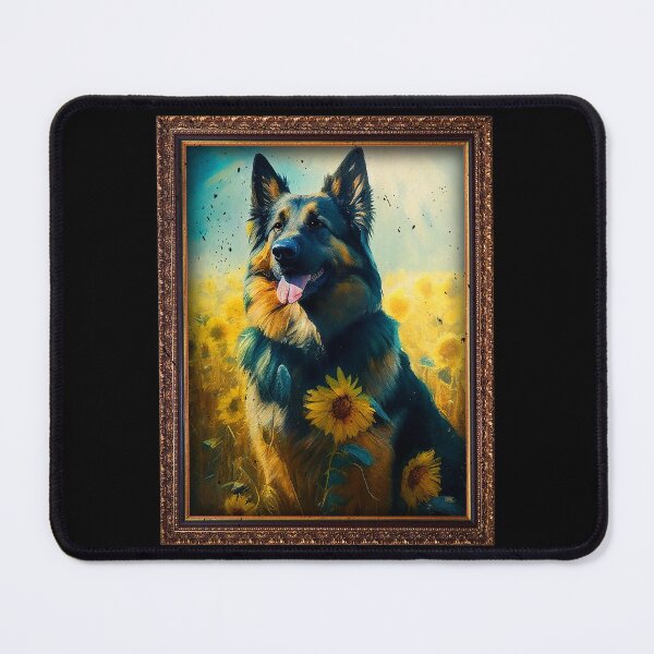 Item preview, Shiloh Shepherd Sunflower Painting Adorable Dog designed and sold by rafaeltto.