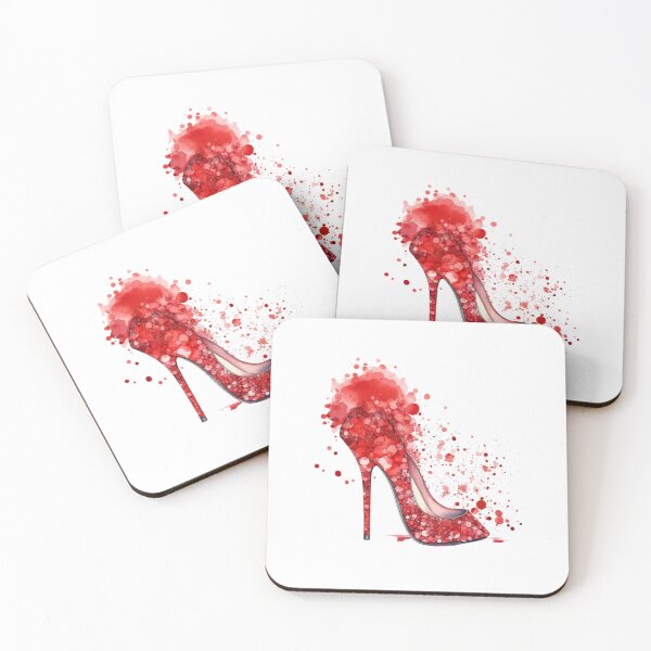 Item preview, Sparkle Up Your Home Decor with our Fancy Sequined Red High Heel: Perfect for Apparel, Phone Covers, Bed Spreads, and Shower Curtains" designed and sold by MerryHillStudio.