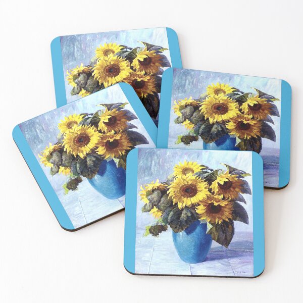 Item preview, Sunflowers in a glass vase by Robert Panitzesch designed and sold by mturns57.