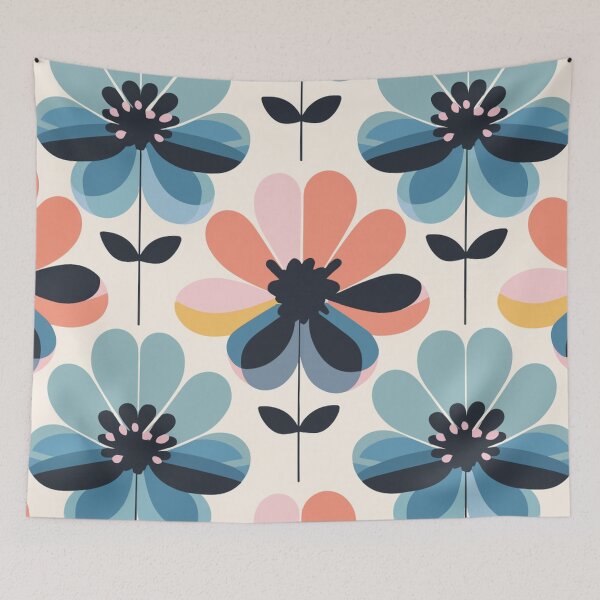 Item preview, Groovy Colorful Flowers in Mary Quant Style designed and sold by TopArtsy.