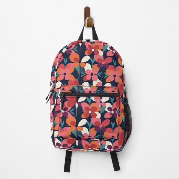 Item preview, Retro Mary Quant-Inspired Red Floral Explosion designed and sold by TopArtsy.