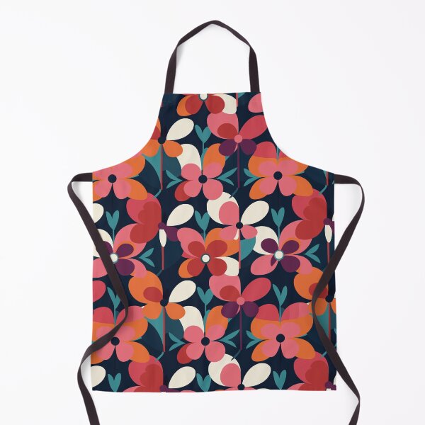 Item preview, Retro Mary Quant-Inspired Red Floral Explosion designed and sold by TopArtsy.