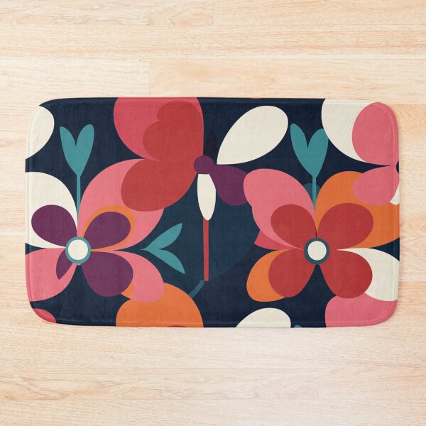 Item preview, Retro Mary Quant-Inspired Red Floral Explosion designed and sold by TopArtsy.