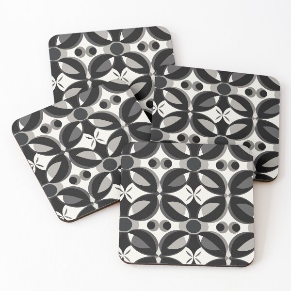 Item preview, Bold Black and White Florals à la Mary Quant designed and sold by TopArtsy.