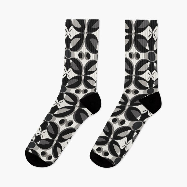 Item preview, Bold Black and White Florals à la Mary Quant designed and sold by TopArtsy.