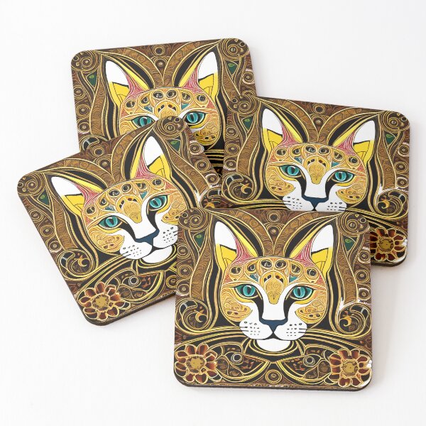 Item preview, cute cat in fractal art  designed and sold by Five Seventy Five.