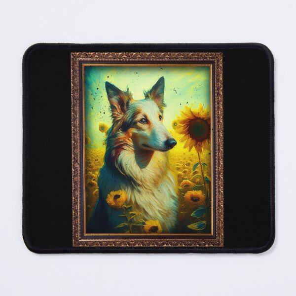 Item preview, Silken Windhound Sunflower Painting Adorable Dog designed and sold by rafaeltto.
