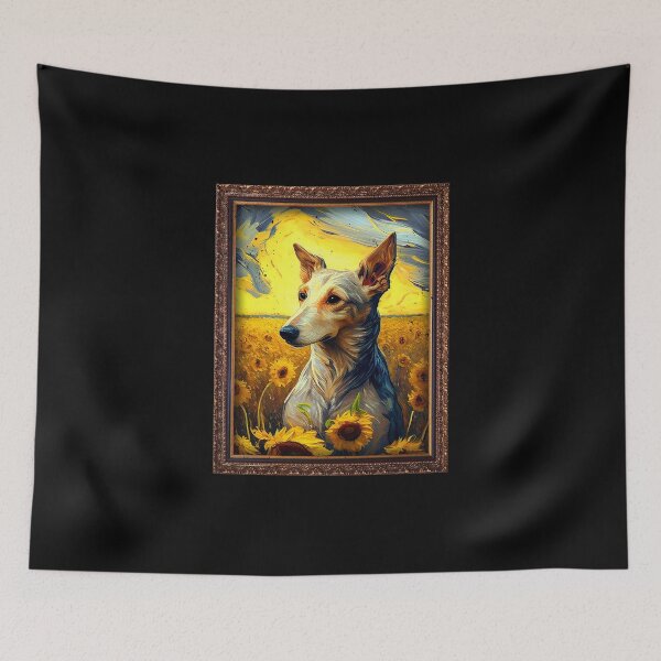 Item preview, Silken Windhound Sunflower Painting Adorable Dog designed and sold by rafaeltto.