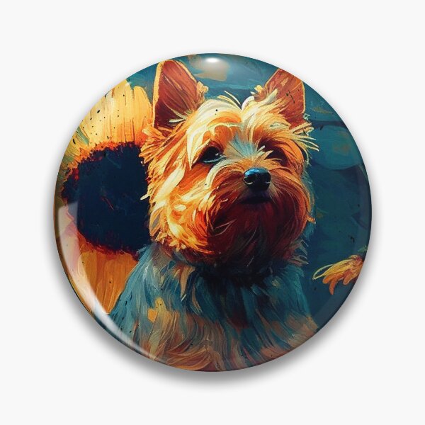 Item preview, Silky Terrier Sunflower Painting Adorable Dog designed and sold by rafaeltto.