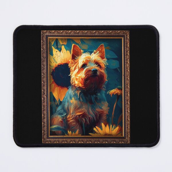 Item preview, Silky Terrier Sunflower Painting Adorable Dog designed and sold by rafaeltto.