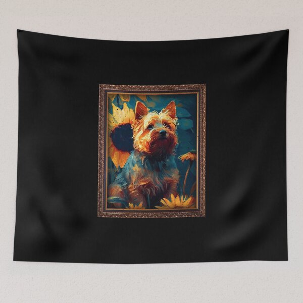 Item preview, Silky Terrier Sunflower Painting Adorable Dog designed and sold by rafaeltto.