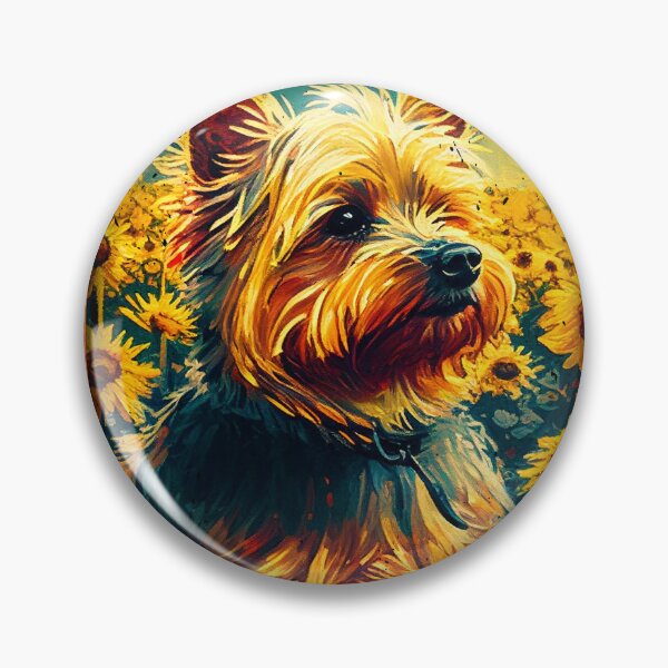 Item preview, Silky Terrier Sunflower Painting Adorable Dog designed and sold by rafaeltto.