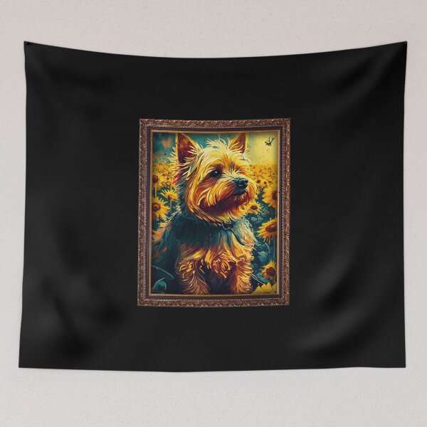 Item preview, Silky Terrier Sunflower Painting Adorable Dog designed and sold by rafaeltto.
